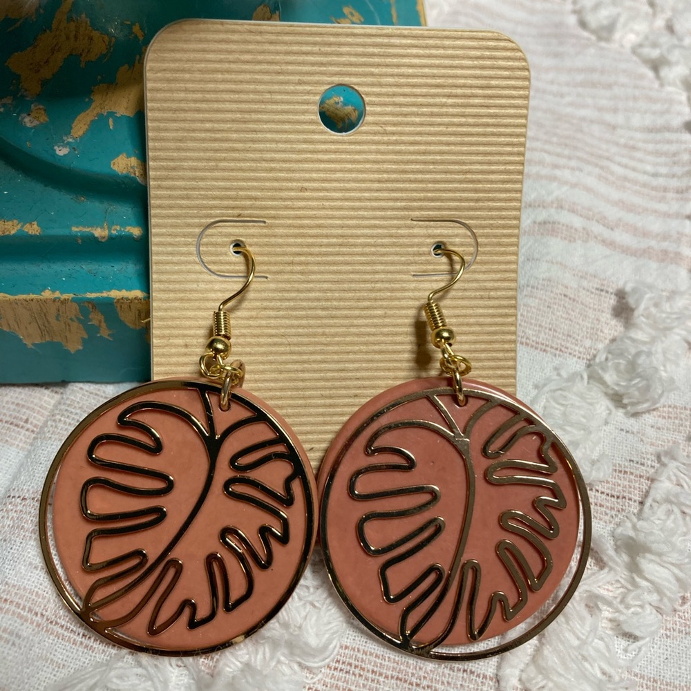 Gold Palm Leaf Earrings